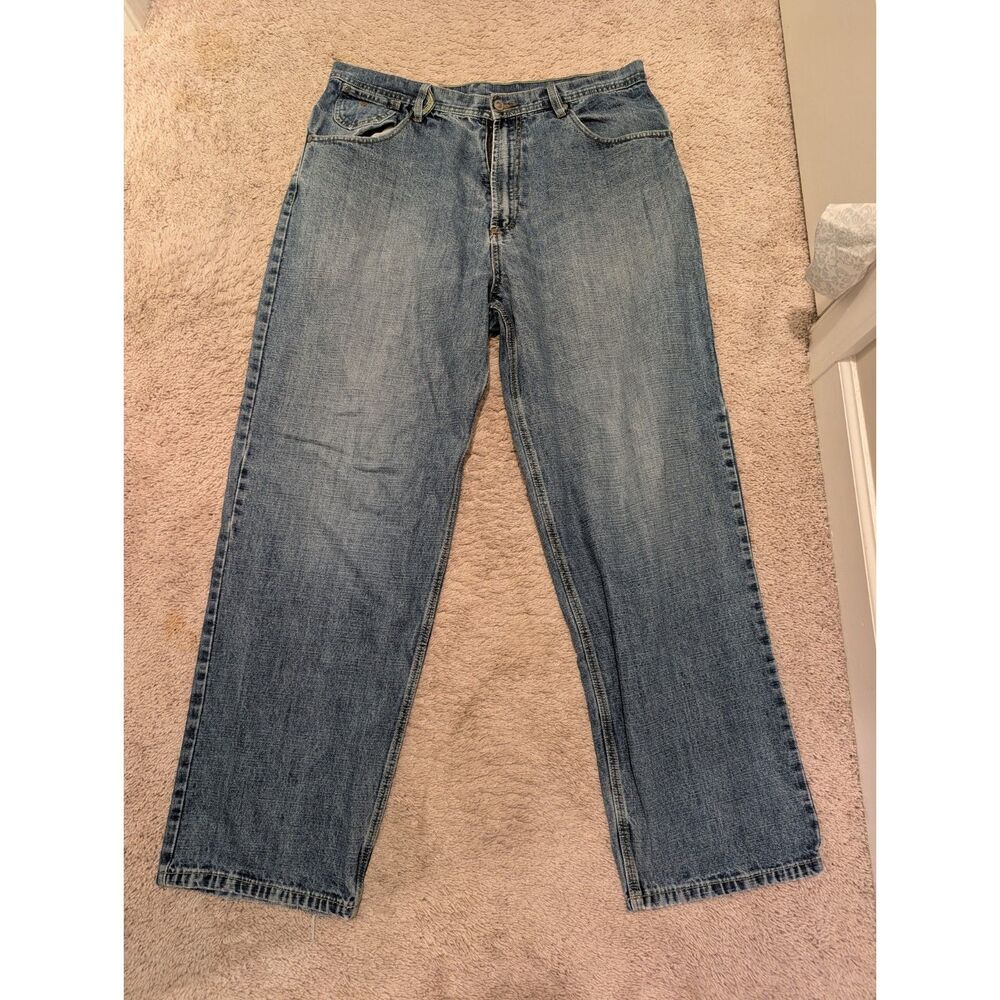 Vintage Y2K Rocawear Baggy Jeans 40x34 Medium Wash Stitched Pocket